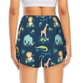 thumbnail image 2 of Lsque Tropical Animals Printed Women's Running Shorts with Liner Pockets,Elastic Quick Dry Workout Athletic Gym Yoga Shorts,Womens High Waist Shorts-Small, 2 of 9