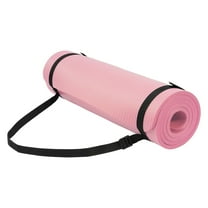 Fitvids 1/2-Inch Thick High Density Exercise Yoga Mat with Carrying Strap, Pale Pink