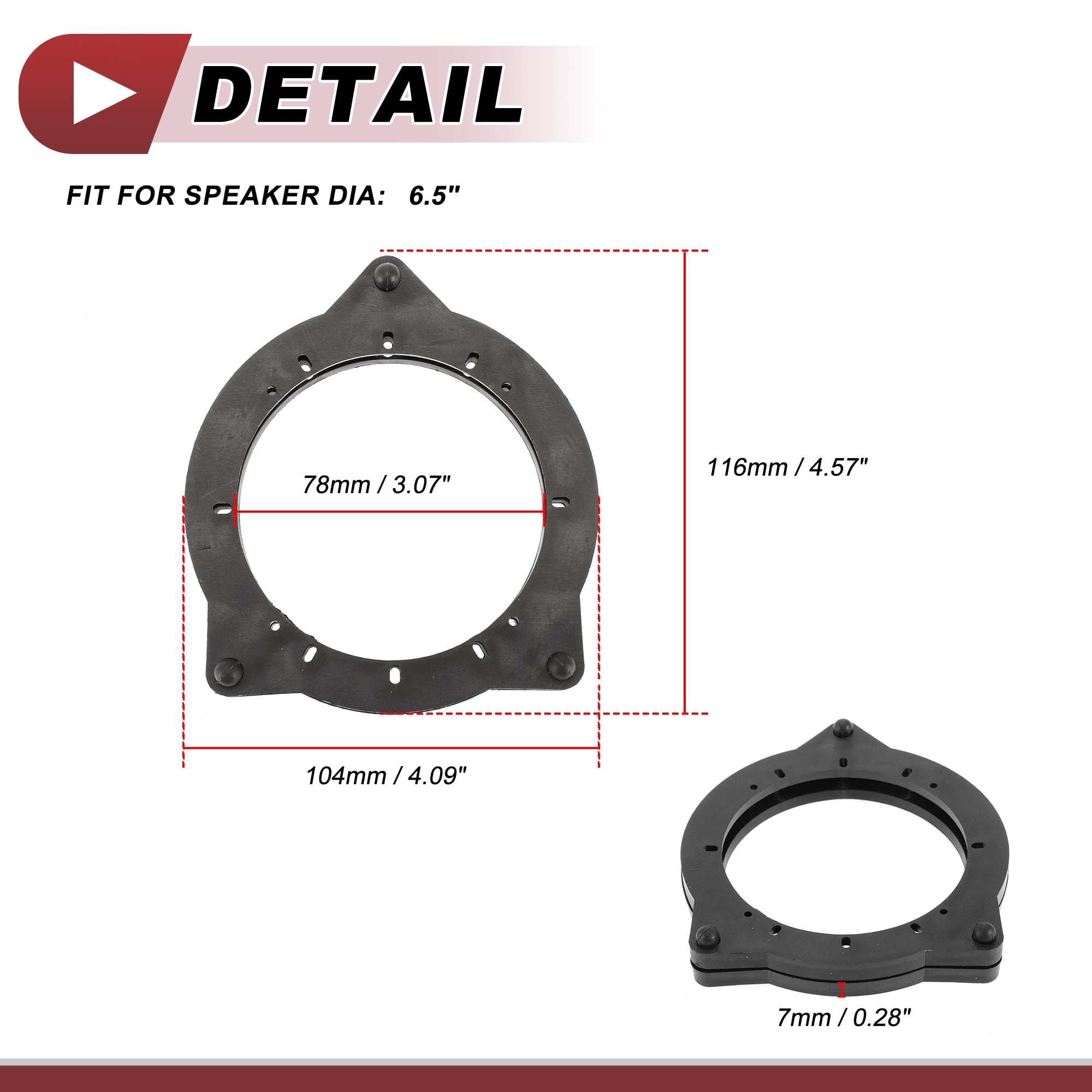 Unique Bargains 2Pcs Coaxial Speaker for Spacer Ring for BMW 230i 17-21 Front Doors