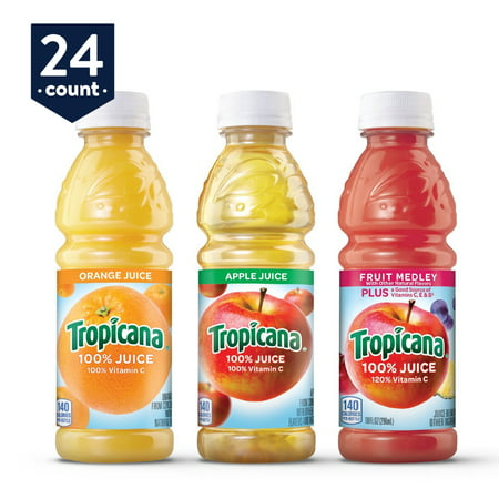 Tropicana 100% Juice, 3 Flavor Classic Variety Pack, 10 Ounce Bottles (Pack of