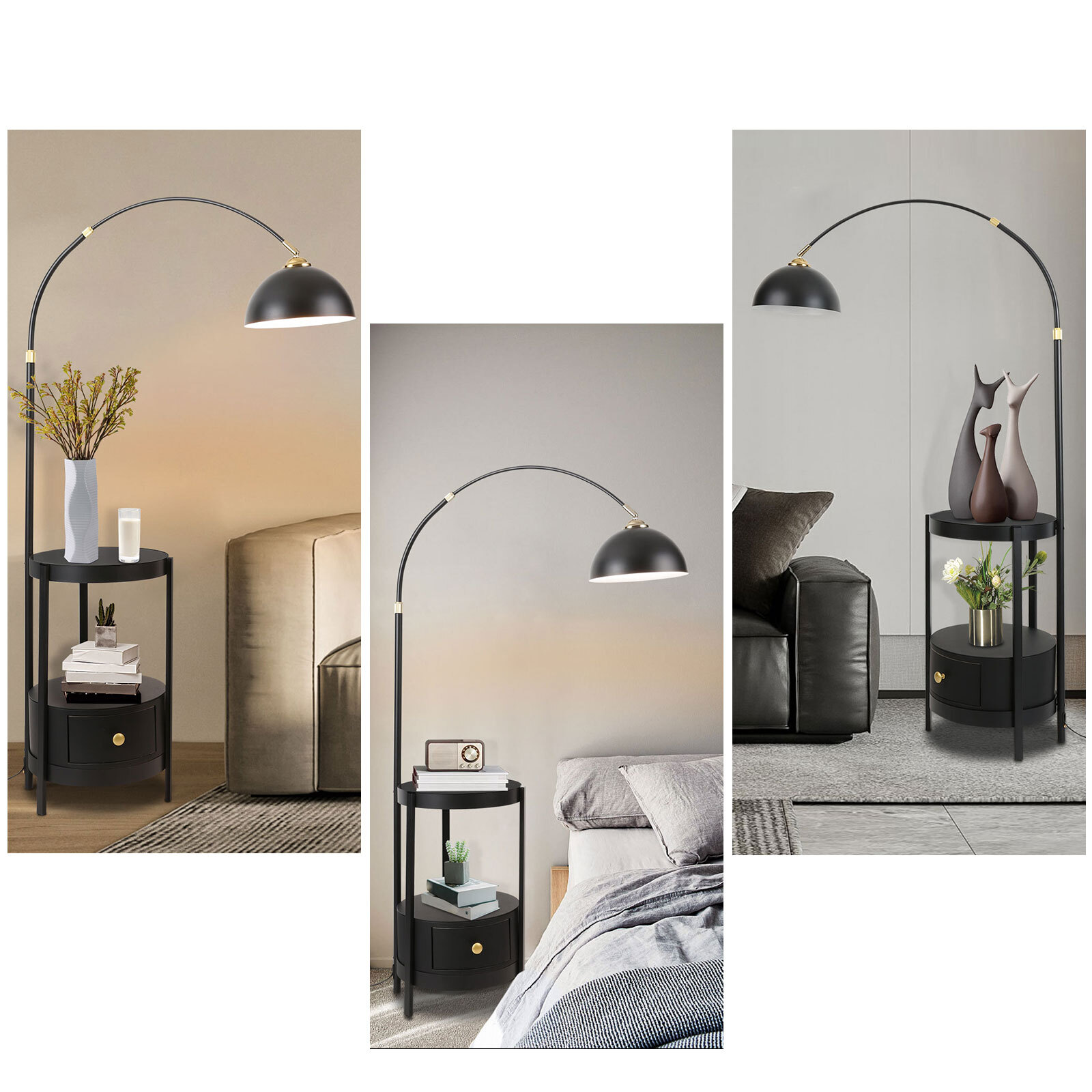 Modern Foot Switch Floor Lamp Standing Reading Light Bedroom Living Room Light W/o Bulb for Living Room