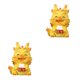 thumbnail image 2 of Inteprter Decoración de dragón añade encanto al hogar con decoración de dragón, exquisitos materiales de estatuilla de dragón, dragón Amarillo Pequeño dragón feliz 2Conjunto, 2 of 6