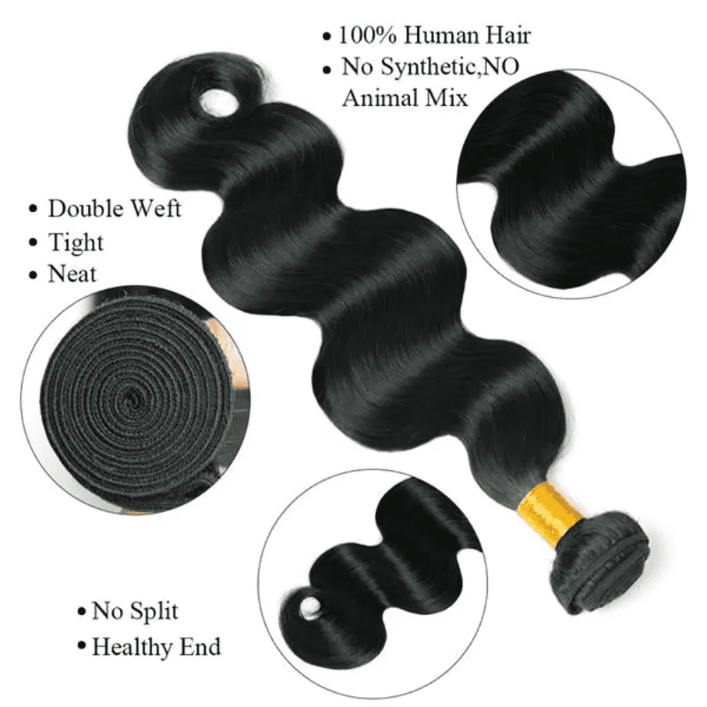 USTAR 5x5 Transparent HD Lace Closure 22 Inch with 3 Bundles Brazilian Virgin Human Hair 22 24 26 Inch, Body Wave Natural Black Salon-Quality Deal