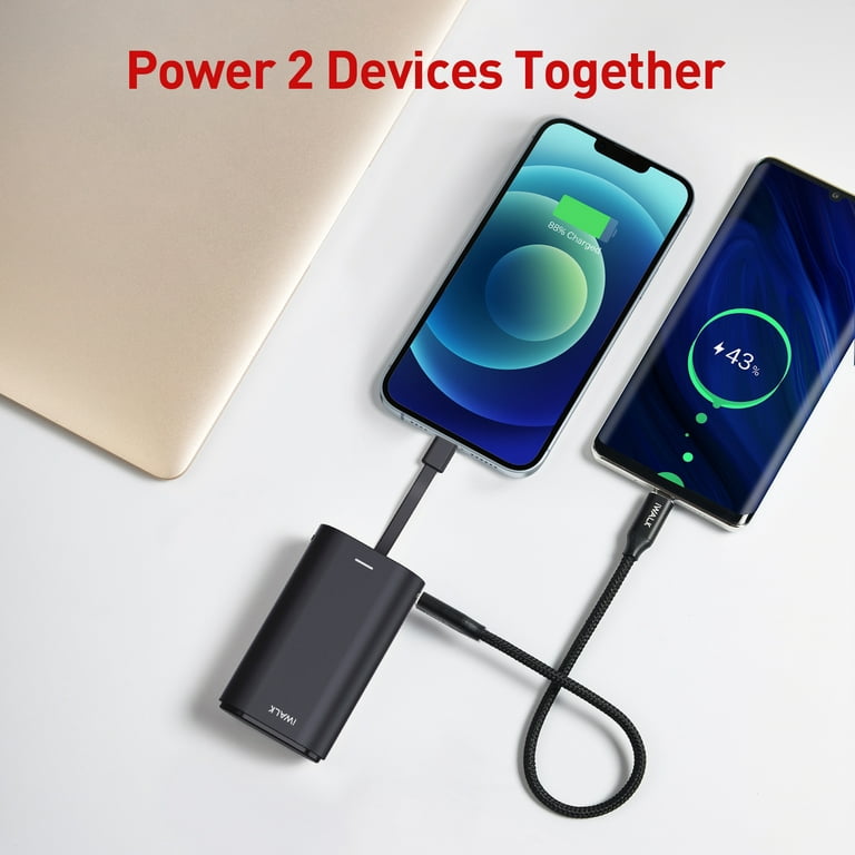iWALK PowerSquid Portable Charger with Built-in 3 Cables, 9000mAh