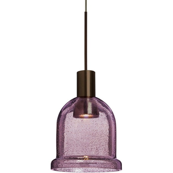 Besa Lighting - Kiba - 4.5 Inch 3W 1 LED Cord Pendant-Bronze Finish-Plum Bubble