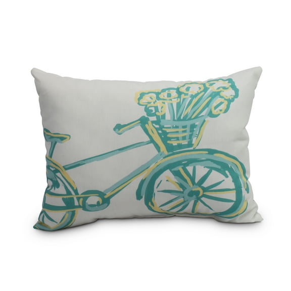 Simply Daisy, 14" x 20" Green Decorative Abstract Outdoor Pillow