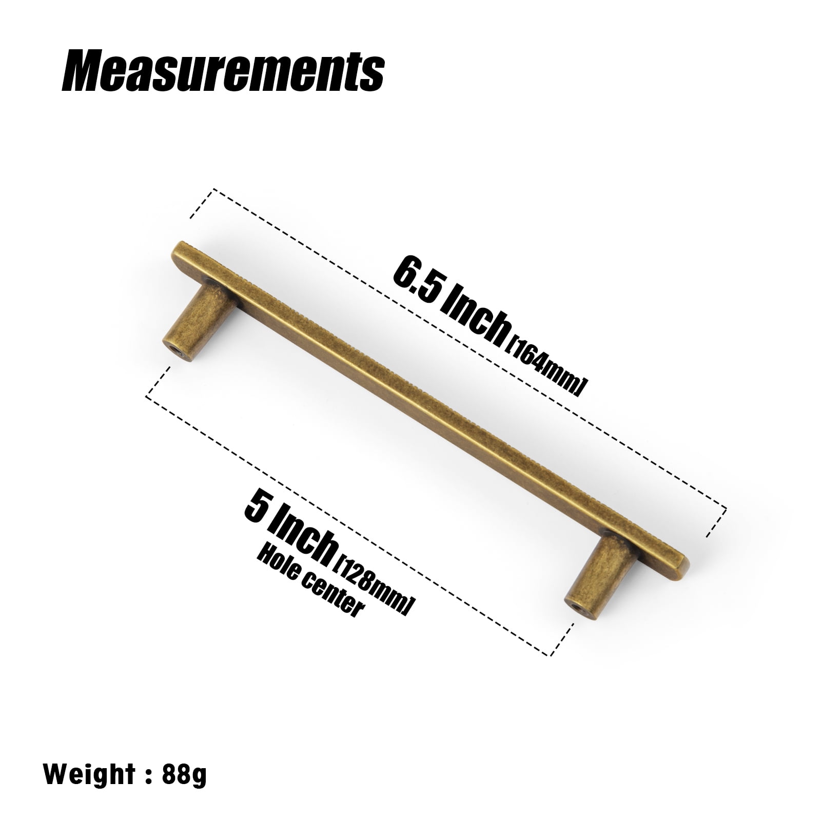 Goo-Ki 12 Pack 5''(128 mm) Hole Centers Luxurious & Sturdy Zinc Alloy Cabinet Handls, Antique Brass Cabinet Pulls for Kitchen,Drawer,Cupboard & Wardrobe