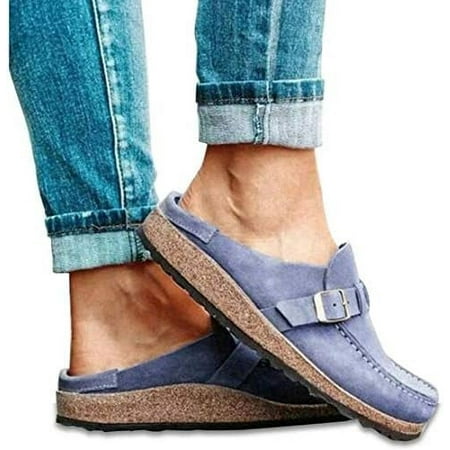 

2024 New Women s Fashion Sandals Casual Comfy Clogs Suede Slip on Sandals Summer Flat Mule Loafer Shoes Closed Toe Walking Slippers Lady Boat Shoes