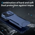 thumbnail image 4 of Allytechgroup iPhone 15 Case with Screen Protector, Rugged Hybrid TPU PC Back Hard Shell Cover Anti-Scratch Sliding Camera Lens Protector Phone Case for Apple iPhone 15, Blue, 4 of 6