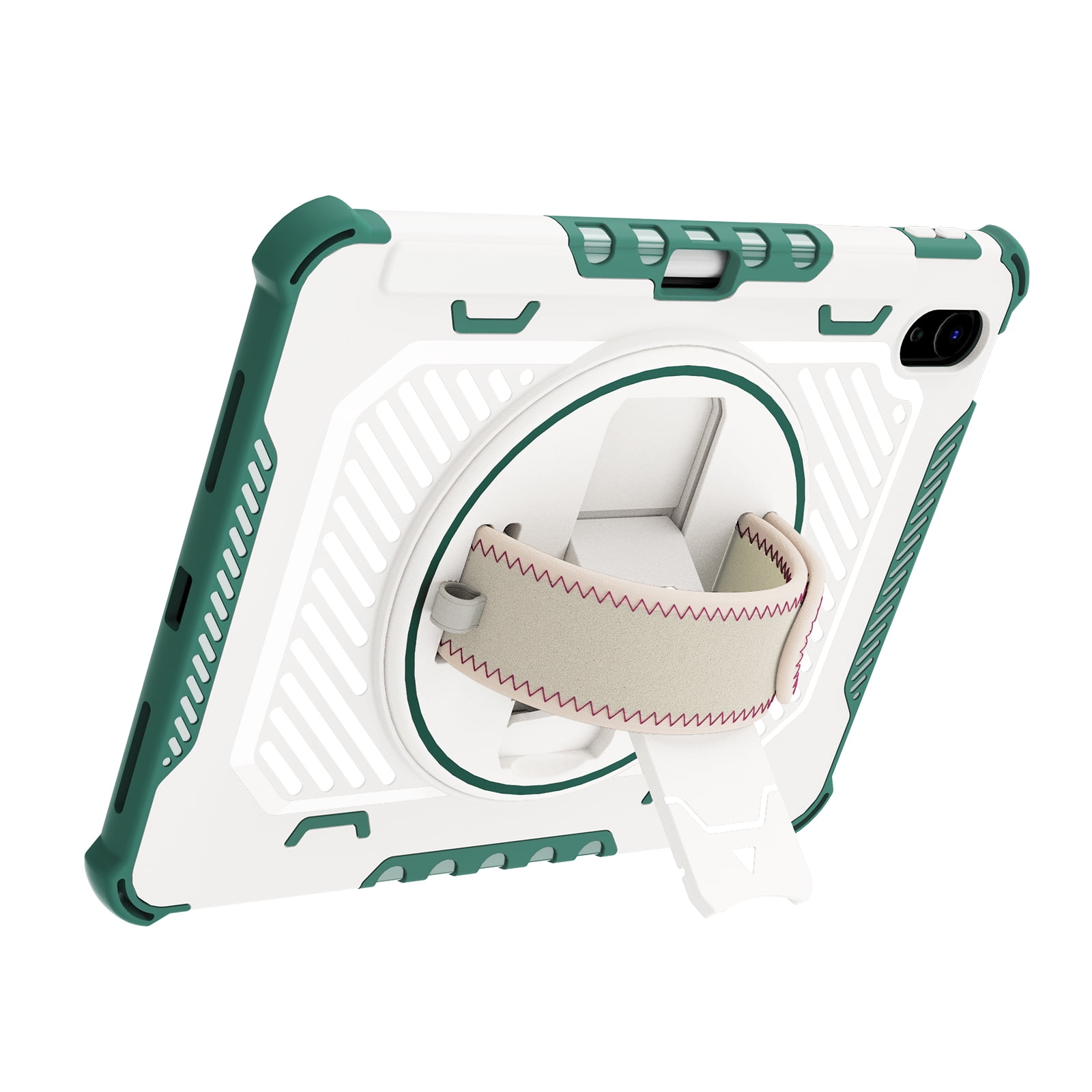 iPad 10th Generation Case 2022,TECH CIRCLE Military Grade Heavy Duty Shockproof Silicone Protective Cover for iPad 10th Gen 10.9 Inch 360° Rotatable Stand Pencil Holde Case for Girl Boy,Green