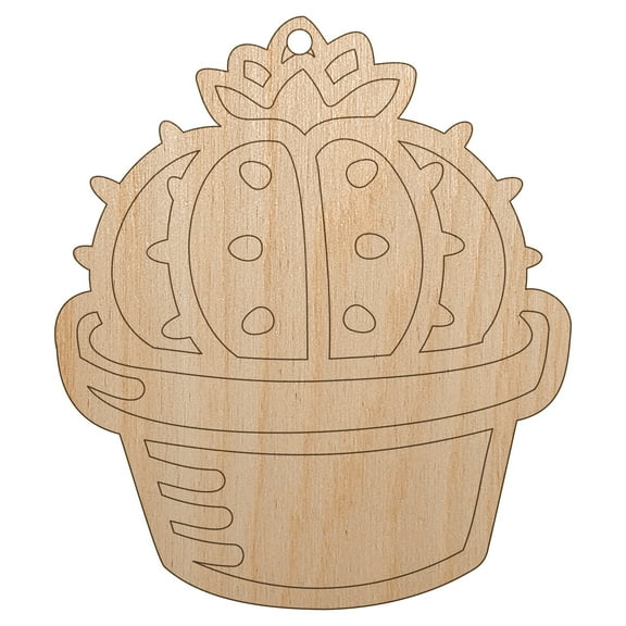 Succulent Success Cactus Wood Holiday Christmas Tree Ornament Unfinished DIY Pre-Drilled Craft