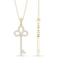 thumbnail image 4 of Rosec Jewels Lab Grown Diamond Key Necklace Pendant with Chain - Ef-Vs Quality Pave Diamond Necklace - Anniversary Gift, 14K Yellow Gold, 4 of 7