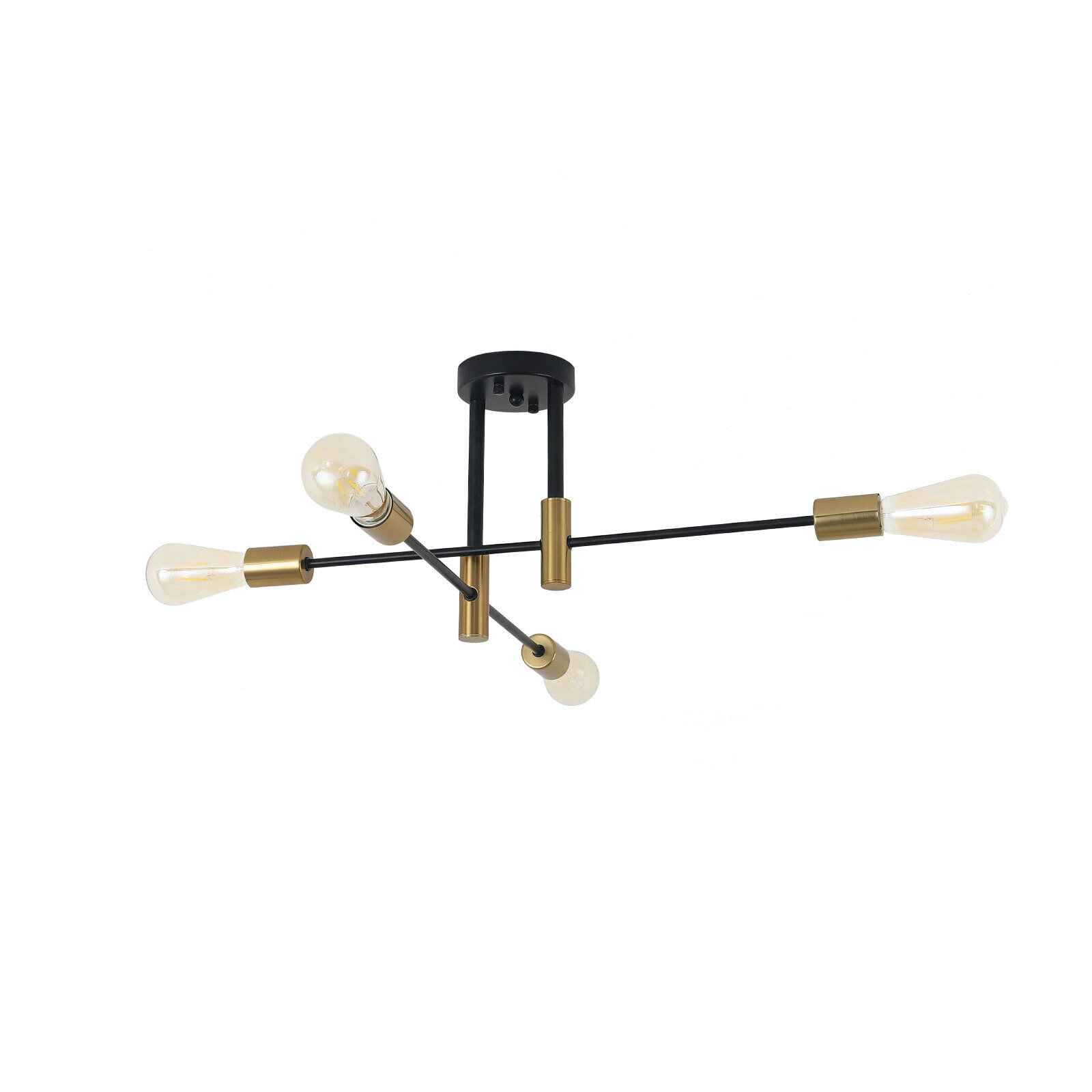 Miumaeov Modern Sputnik Chandelier Ceiling Light Fixture Pendant Lamp for Living Room Bedroom Dining Room Black + Copper