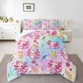 thumbnail image 2 of Erosebridal Girls Axolotl Bedding Queen Comforter Set, Chic Florals Down Comforter, Stars Reversible, 3 Pieces, 2 of 6