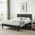 thumbnail image 2 of VECELO Queen Size Bed Frame, Modern Platform Bed Frame with Adjustable Button Tufted Upholstered Headboard for Bedroom, No Box Spring Needed, Easy Assembly, Dark Gray, 2 of 9