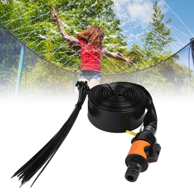 PVC Outdoor Water Sprinkler, Trampoline Sprinkler, Orange Color Connector Patio For Lawn Children Kids 15m