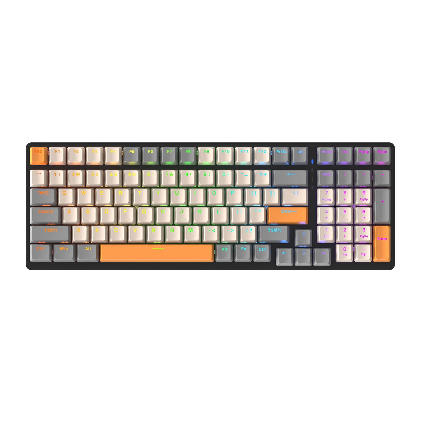 Iumwxz Computer DeskTop Gaming Keyboard 100 Key Mechanical Keyboard Type-C Wired Rgb Led Backlit Red Gaming Mech Keyboard Clearance Christmas home decor christmas clearance outdoors indoor
