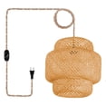 thumbnail image 1 of Lámpara Colgante con enchufe Yinane cable de cuerda de cáñamo de 14 pies Pantalla de lámpara de 25CM, 1 of 4