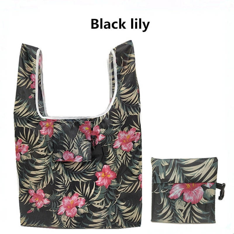 Reusable Foldable Ladies Shopping Bag Eco Flower Tote Handbag Folding Bag Chic 