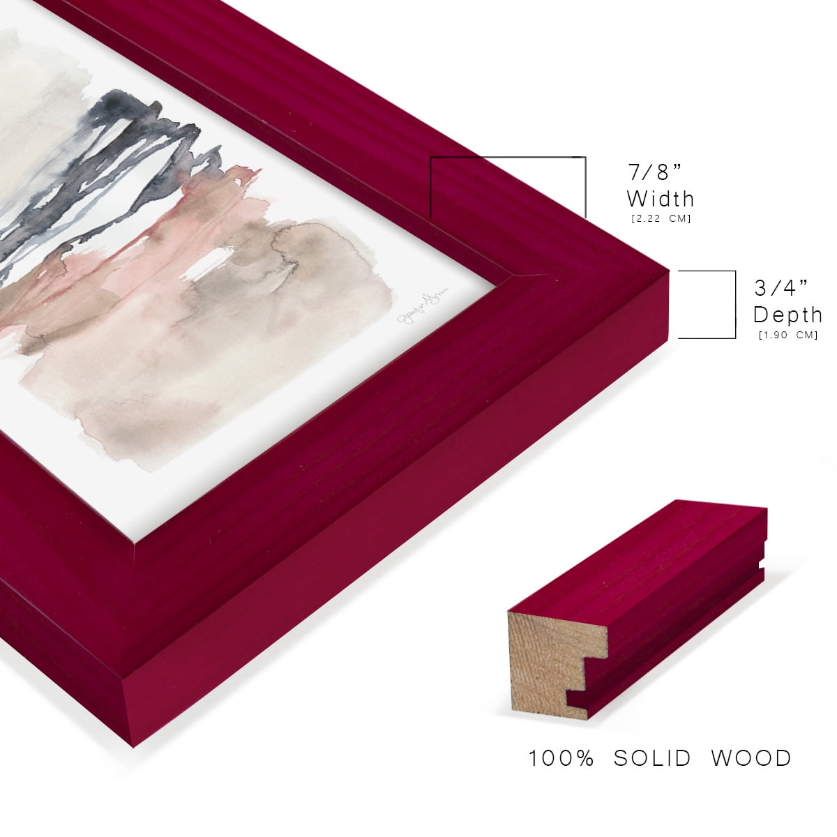 Tiered Horizon Line I -Framed Print w/glass-Cherry Red