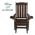 thumbnail image 5 of Fortune Candy Wood Patio Glider with High Back and Deep Contoured Seat for 1 Person, for Outdoor Patio Garden, Deep Brown, 5 of 8