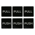 thumbnail image 1 of Cartel de puerta Push Pull Uxcell 2x2", 3 pares de señal de puerta autoadhesiva de acrílico en negro/blanco, 1 of 6