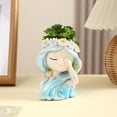 thumbnail image 3 of Small Fairy Head Planter, Face Planter/Flower Pot for Indoor Outdoor, Cute Succulent Plant Pot, Resin Cactus Planter Gift for Women and Garden Decor, 3 of 8