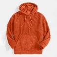 thumbnail image 2 of Momasggi Corduroy Hoodies for Men Fall Winter Long Sleeve Patchwork Hooded Sweatshirt Loose Casual Drawstring Pullover Sweatshirts with Pockets Orange L, 2 of 7