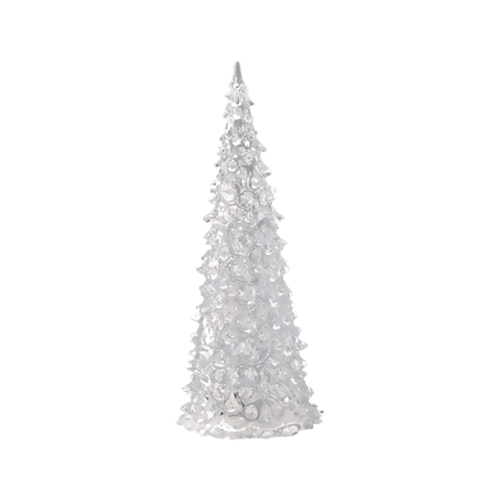 Thsue Lighted Christmas Tree, Clear Acrylic Crystal Christmas Tree Cones  Colorful LED Night Light Christmas Decor for Table Top and Home Party  Dector