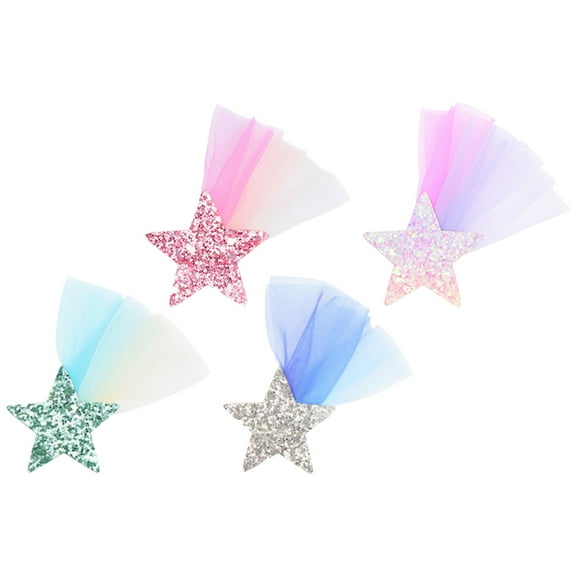 GETAJGHSD Snap Clips for Hair Star Shape 4Pcs 2.8X2.6X0.5In
