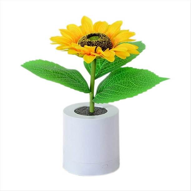 Una Lámpara de Mesa de Luz de Simulación LED de Girasol Recargable Lámpara de Escritorio Decorativa de Flores de Simulación