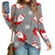 thumbnail image 2 of Tops Navideños Para Mujer Blusas de Manga Larga Estampado Casual Cuello Redondo Túnica Camisa Delantera Slim Odeerbi  ODB190956, 2 of 6
