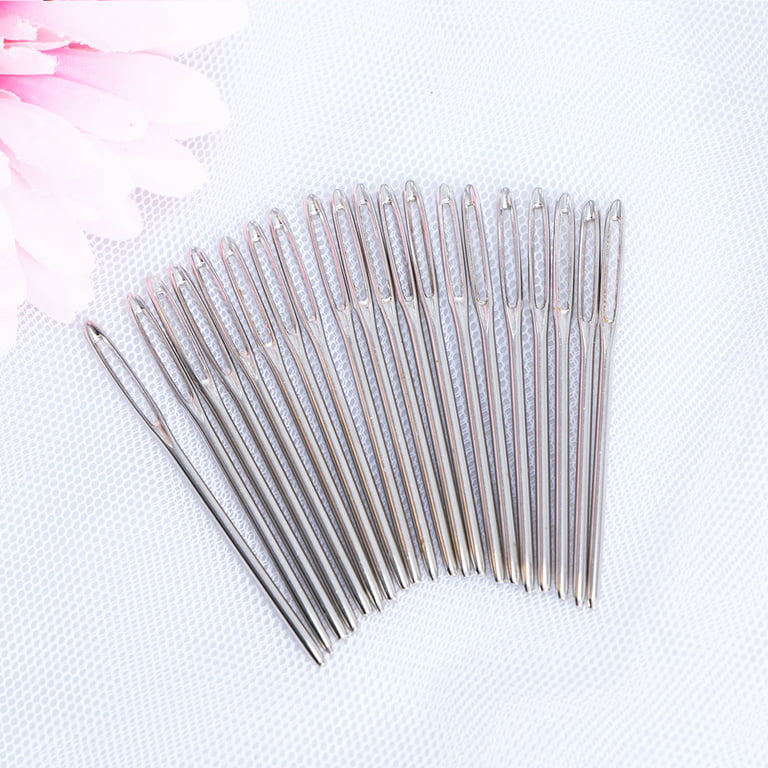 Big Eye Hand Sewing Needle, 20 Pcs Silver Large Round Knitter Needles for  Sewing Embroidery 52mm Length Embroidery Needles Large Eye Blunt for Kids