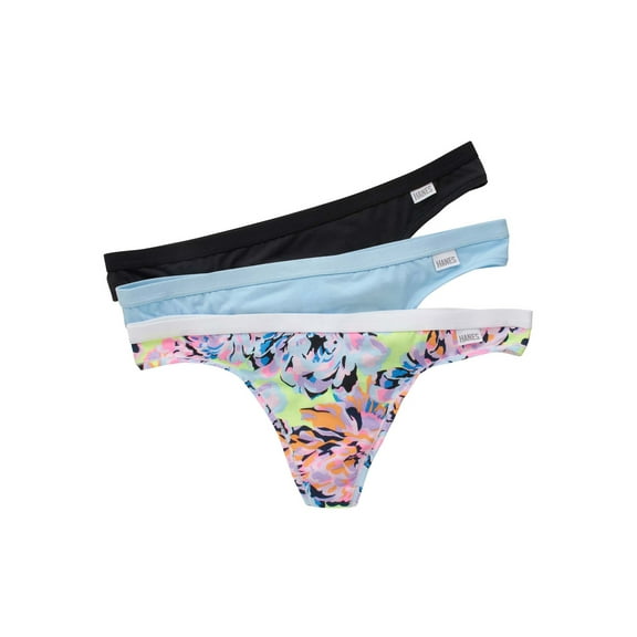 Hanes Classics Womens Cotton Modal Thong , 3 Pack