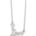 thumbnail image 1 of Designer Sterling Silver Polished Love With Heart Necklace (Length=18.00) Made In India -Jewelry By Sweet Pea Creations, 1 of 6