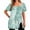 Mint Green, variant on Pincandy Fashion Womens Casual Printed Square Neck Short Sleeve Buttons Tops Loose Blouses Relaxed Fit Sequin Tie Dye Embroidery Cap Sleeves Blouse,Brown,L