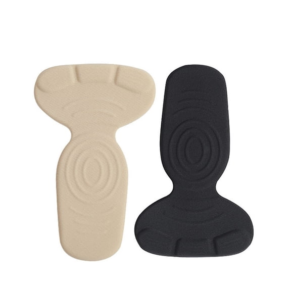 Kitandove 2Pairs Heel Pads for Shoes T Shape Black Anti Wear Foot Protective Tape Insoles
