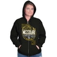 thumbnail image 3 of Missouri Distressed Block Letters MO Zip Up Hoodie Men's Women's Brisco Brands M, 3 of 6