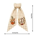 thumbnail image 2 of Halloween Pumpkin Wreath Sash, Fall Front Door Decor Monogram Initial, Plaid Pumpkin Bow Decorative Tie for Wreath Garland Yard by Akmoler, 5.12" × 54.33", 2 of 7