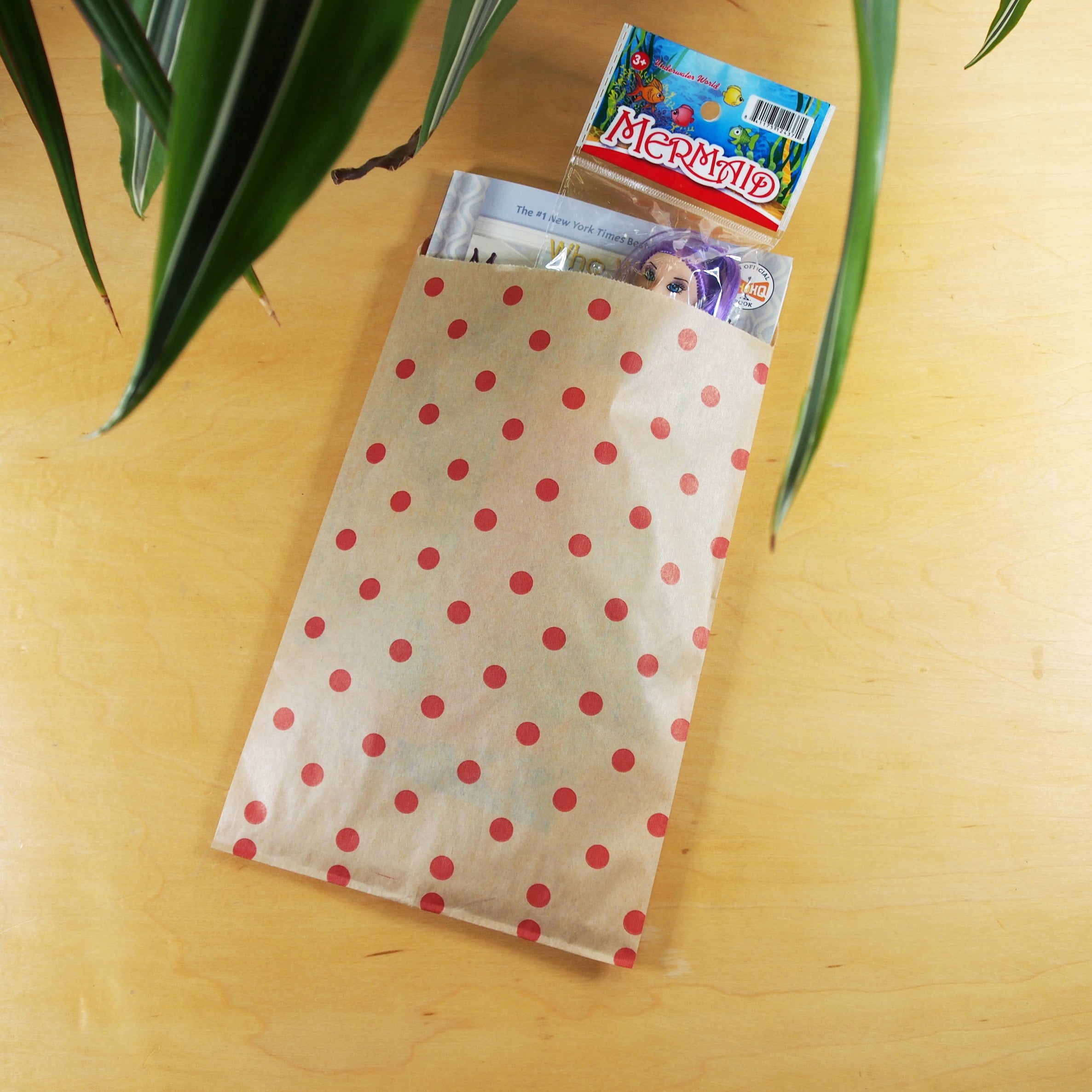 100 Qty 4\" X 6\" Decorative Flat Paper Gift Bags - Silver Polka-Dot On...