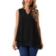 thumbnail image 1 of INSPIRAR CHIC Blusa de Chifón para Mujer, Cuello en V, Sin Mangas, Top de Doble Capa, Camiseta Casual, L Negro, 1 of 6