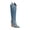 Blue, variant on NOKIO Women'S Knee High Cowboy Boots Fall And Winter Women's Shoes Women's Boots Cowboy Cloth Pointed Toe Super High Heeled Thigh High Knee Long Boots Women'S Knee High Suede Riding Boots