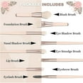 thumbnail image 4 of Juego de brochas de maquillaje para polvo, contorno, rubor, resaltador, sombra de ojos, cejas, corrector, brocha para rímel, brocha de maquillaje sintética premium con bolsa, juego de 8, rosa, 4 of 7