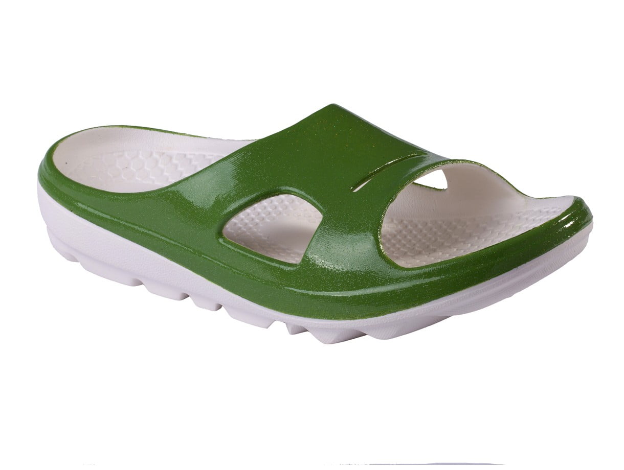 Spenco Fusion 2 - Chanclas Perladas Para Mujer, Plateado, 6 US