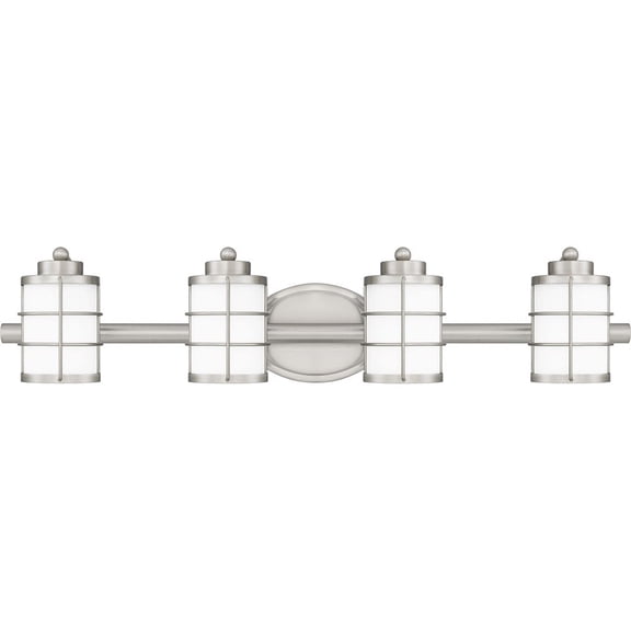 HZT8631BN Quoizel Lighting Hazlett - 4 Light Bath Vanity In Modern Style-6.75 Inches Tall and 31 Inches Wide-Brushed Nickel Finish