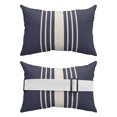 thumbnail image 2 of Pack of 4 Outdoor Lumbar Pillow Covers 12x20 Inch, Beige Striped Waterproof Throw Pillow Covers Set, Midnight Blue Geometric Simple Retro Indoor&Outdoor Decorative Cushion Cases for Patio Porch Car, 2 of 7