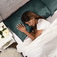 thumbnail image 3 of 2-Pack King Satin Pillowcases, Green, 3 of 7