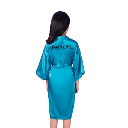 Bridal Party Robes w Bride, Bridesmaid, Maid of Honor & Flower Girl Prints, Toddler-4XL Size, Satin Getting Ready Robes