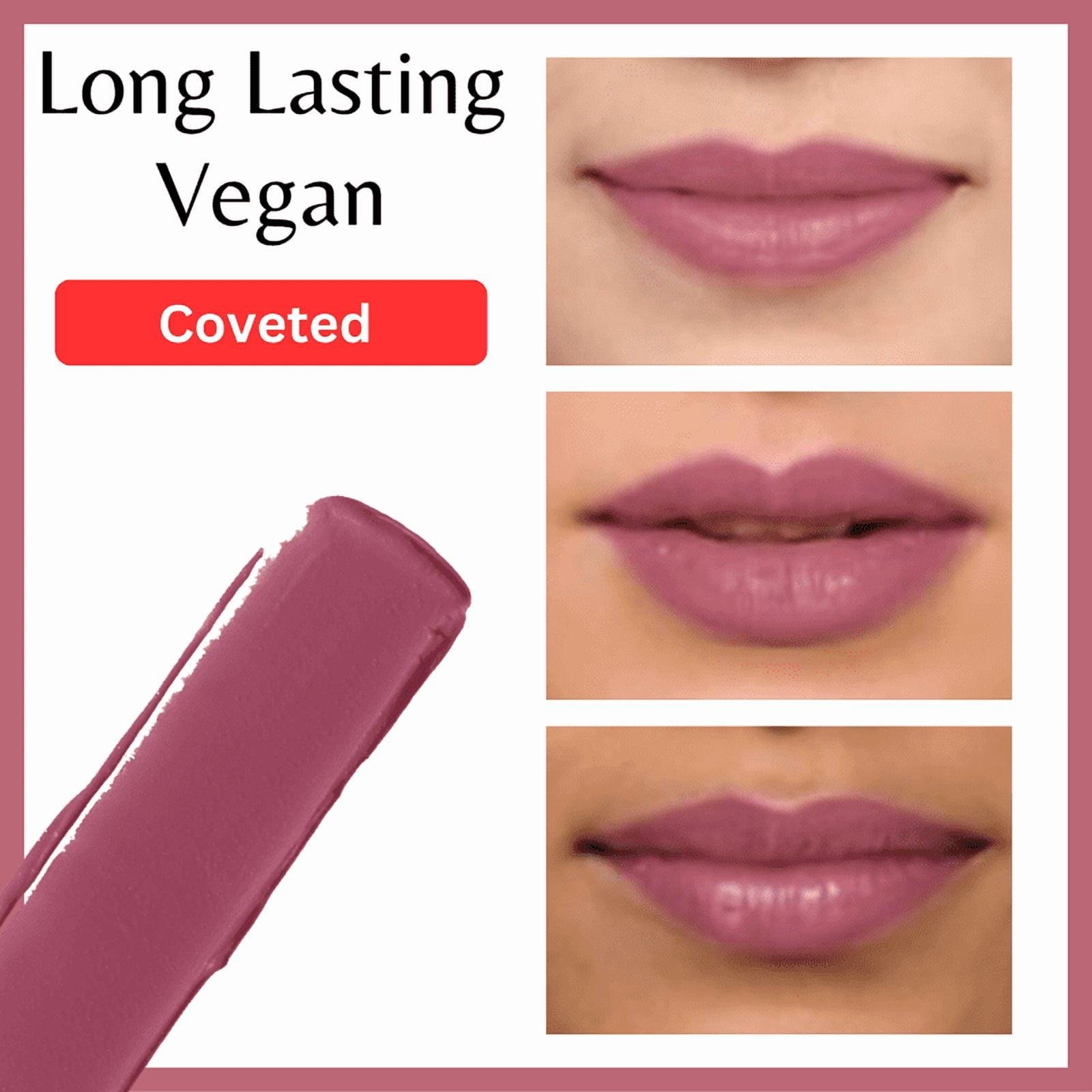 Muted Moments - Liquid lipstick by SentiX, Regular, High Coverage, Lightweight, Vegan, Paraben-Free, with Vitamin E