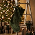 thumbnail image 5 of Velvet Christmas Stockings, Vintage Christmas Stockings, with Velvet Bow for Fireplaces, Classical Christmas Stocking, Traditional Christmas Stocking Decoration, Green, 5 of 6